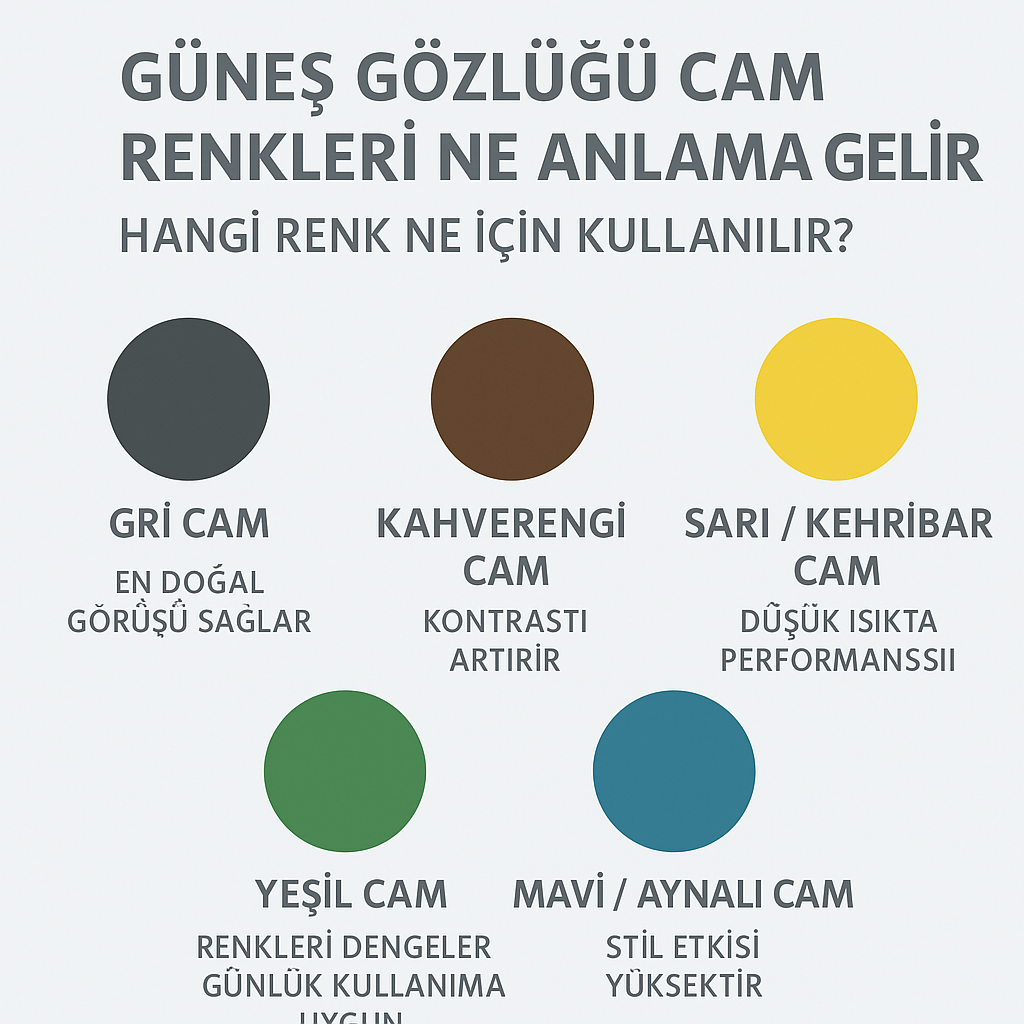 GÜNEŞ GÖZLÜĞÜ CAM RENKLERİ NE ANLAMA GELİR?