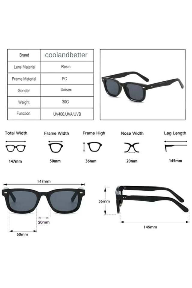 GALVİN UNİSEX   Yeni Sezon Popüler ERKEK KADIN GÜNEŞ GÖZLÜĞÜ/ Ren Eyewear