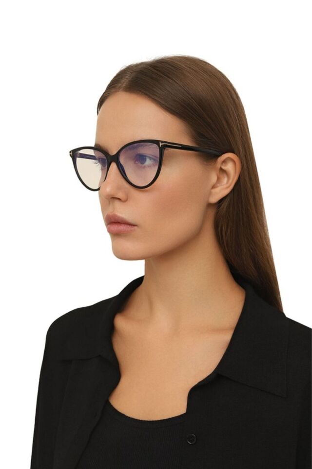 Frida Siyah Cat Eye Çerçeve Popüler Şeffaf Ekran Gözlüğü