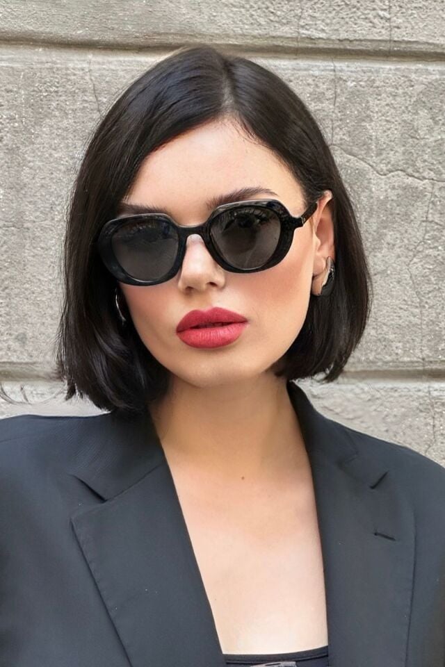 KELLY OVAL  SİYAH GÜNEŞ GÖZLÜĞÜ  2025 KADIN MODERN YENİ SEZON REN EYEWEAR