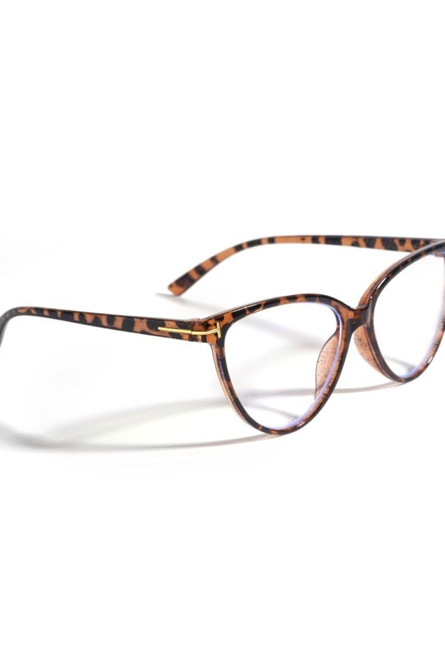Frida Leopar Cat Eye Çerçeve Popüler Şeffaf Ekran Gözlüğü