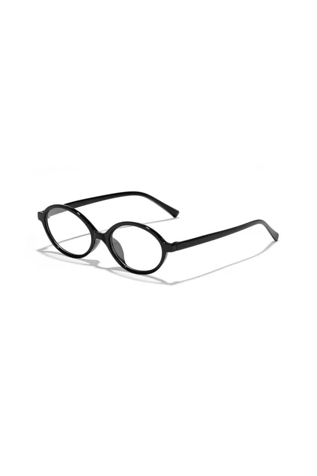 Tr Miux Ver2 Logosuz Siyah Oval Çerçeve Popüler Şeffaf Ekran Gözlüğü