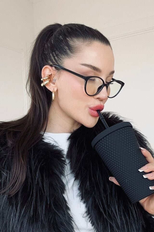 NORA CAT SİYAH ÇERÇEVE 90 Popüler Mavi Işık Korumalı Blue Block Şeffaf Ekran gözlüğü