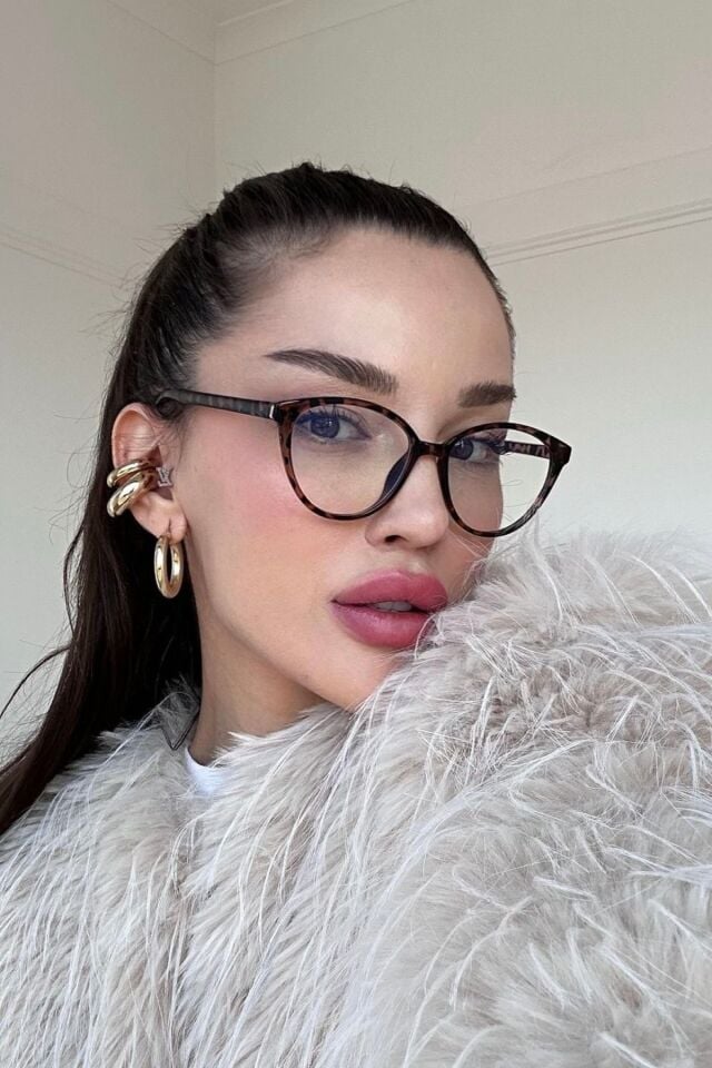 NORA CAT LEOPAR ÇERÇEVE Popüler Mavi Işık Korumalı Blue Block Şeffaf Ekran gözlüğü