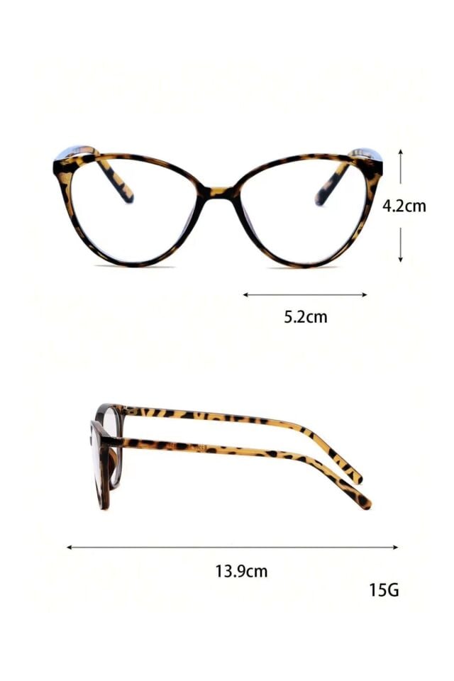 NORA CAT LEOPAR ÇERÇEVE Popüler Mavi Işık Korumalı Blue Block Şeffaf Ekran gözlüğü