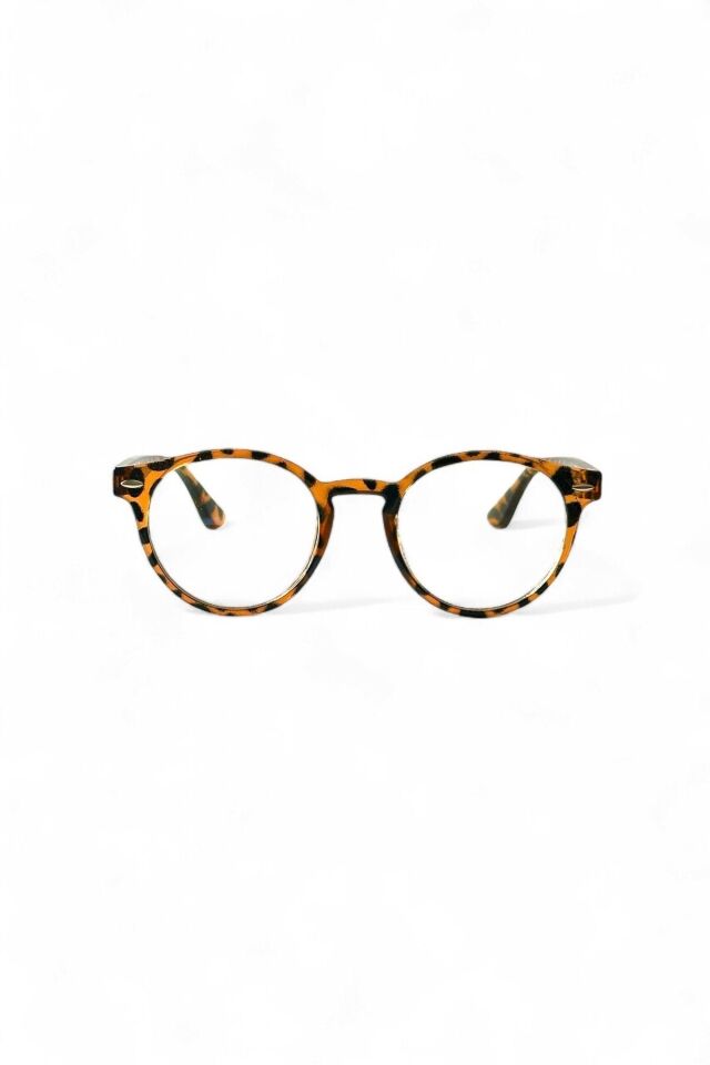 Unisex Oval  Kesim Yuvarlak Leopar Klasik Mavi Işık Korumalı Ekran Gözlüğü BLUE BLOCK