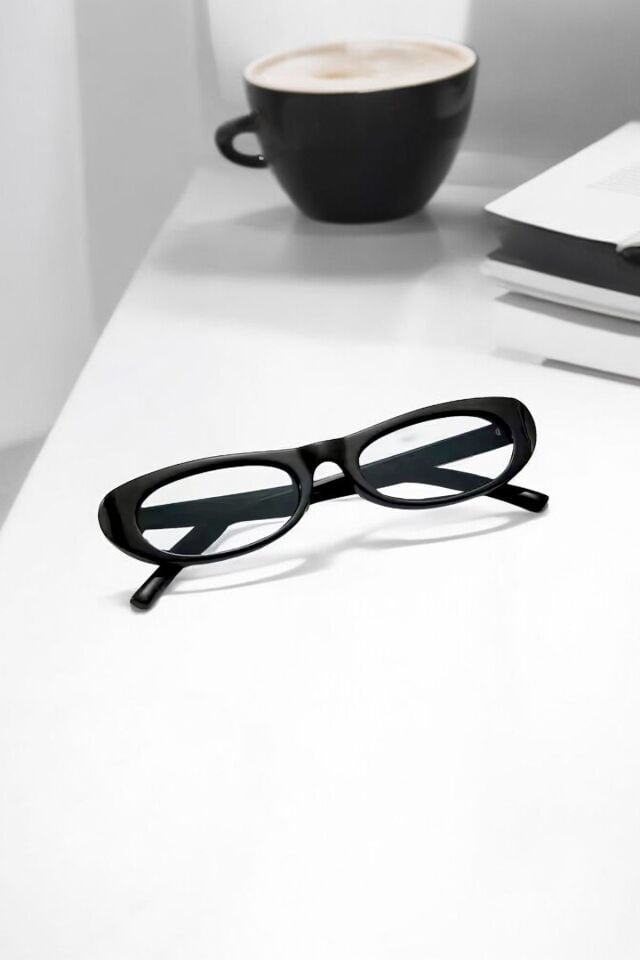 Loren Slim Tasarım Ince Siyah  Popüler Mavi ışık Korumalı Ekran Gözlüğü