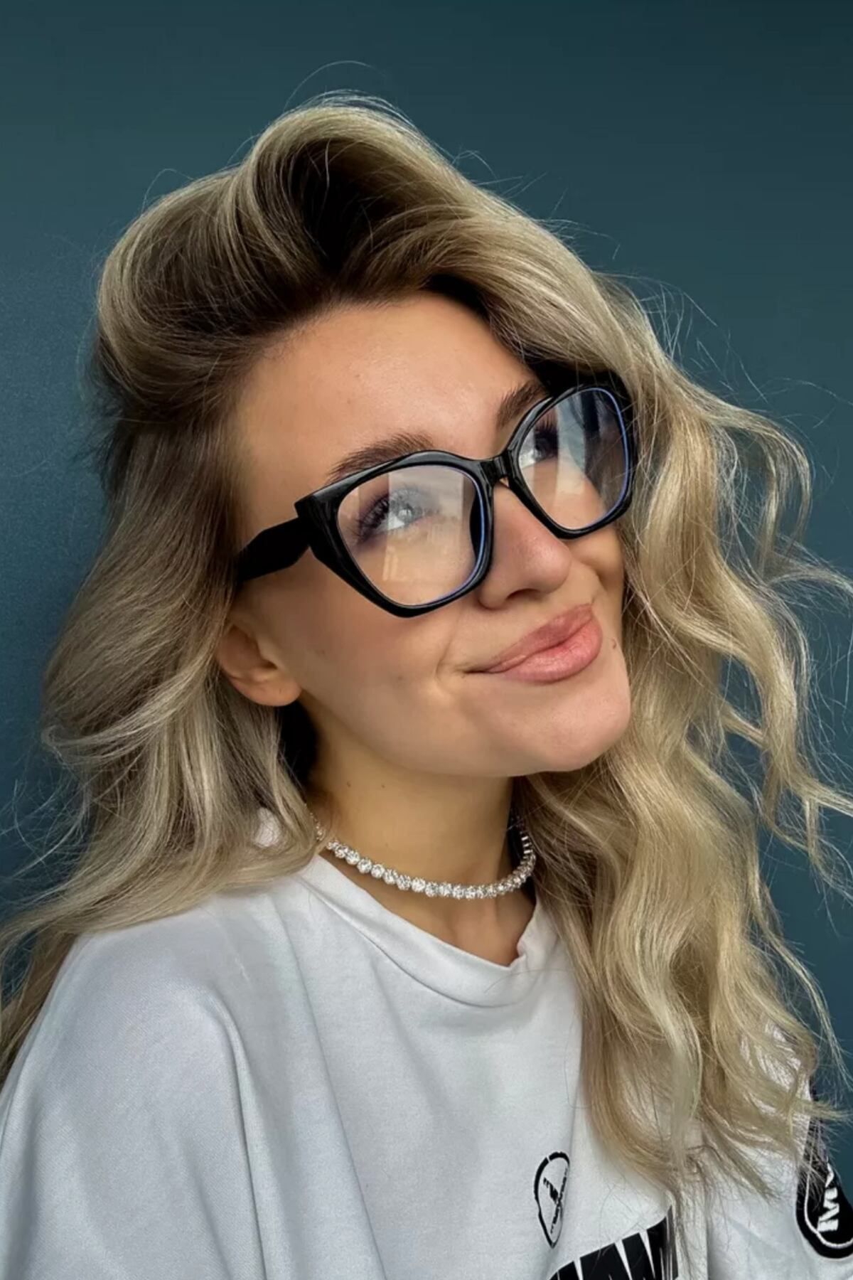Gina Büyük Boy  Popüler Mavi Işık Korumalı Blue Block Şeffaf Gözlük