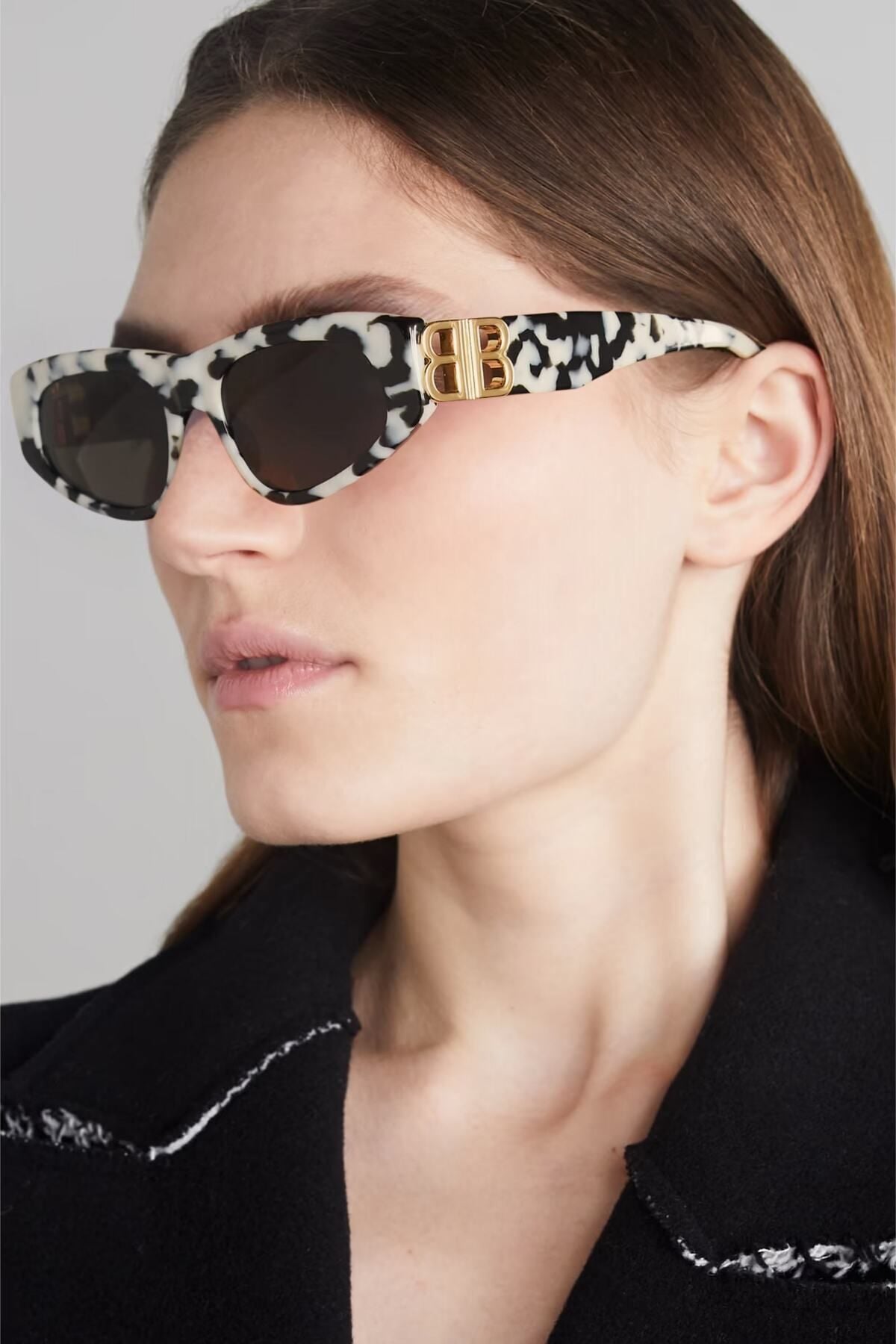 COOL BB SİYAH BEYAZ CAT AKSESUARLI SİYAH CAM KADIN GÜNEŞ GÖZLÜĞÜ / REN EYEWEAR