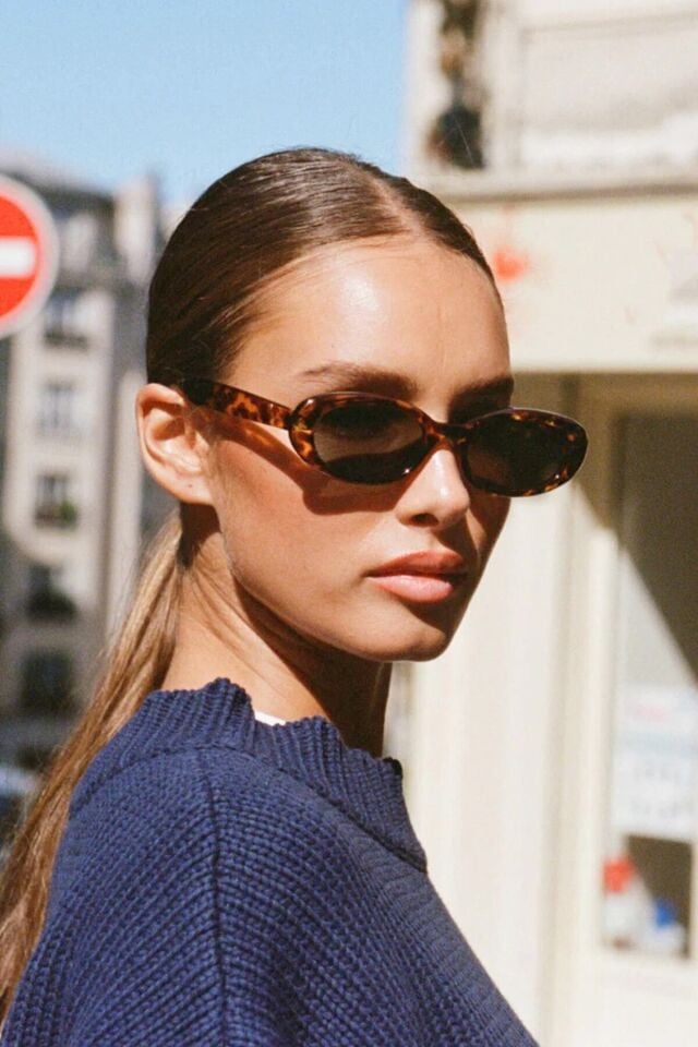 Cat Eye Leopar Vintage Model Oval Güneş Gözlüğü Retro / Ren Eyewear