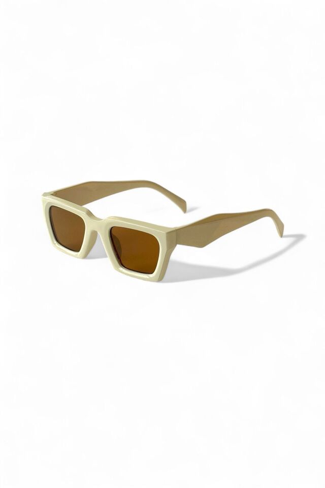 DEBRA GÜNEŞ GÖZLÜĞÜ KARE KAHVERENGİ CAM KREM RENK UNİSEX MODERN YENİ SEZON REN EYEWEAR
