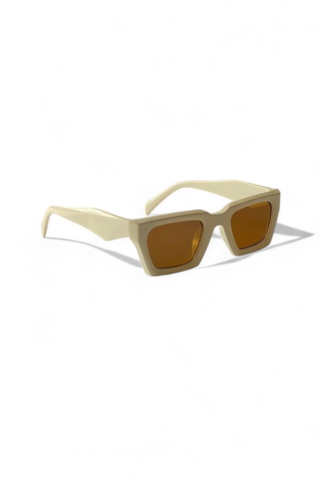 DEBRA GÜNEŞ GÖZLÜĞÜ KARE KAHVERENGİ CAM KREM RENK UNİSEX MODERN YENİ SEZON REN EYEWEAR