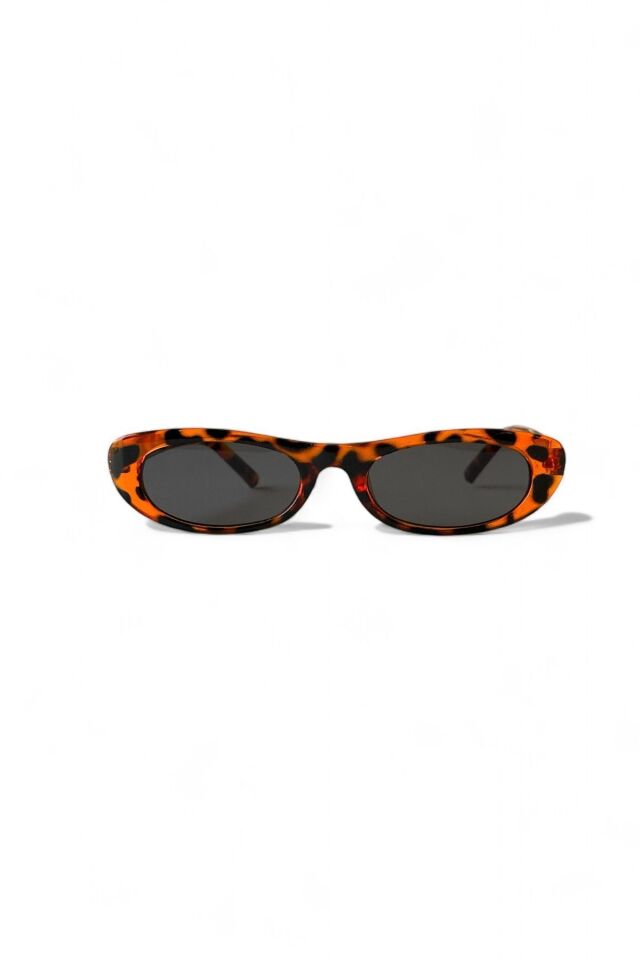 Laurent Slim Tasarım Ince Leopar Siyah Güneş Gözlüğü Popüler REN EYEWEAR