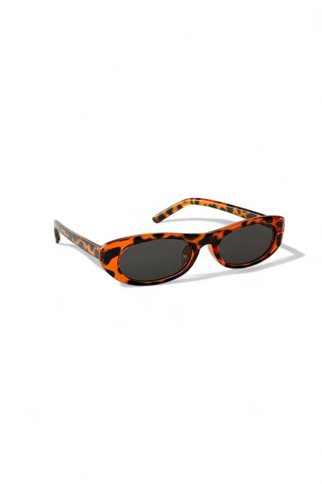 Laurent Slim Tasarım Ince Leopar Siyah Güneş Gözlüğü Popüler REN EYEWEAR