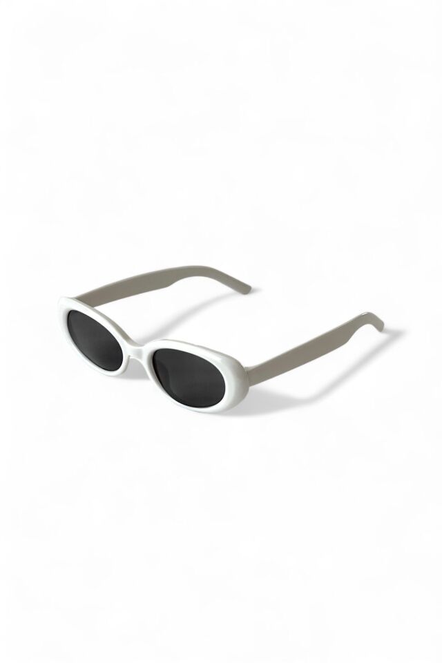 Cat Eye Beyaz Vintage Model Oval Güneş Gözlüğü Retro / Ren Eyewear