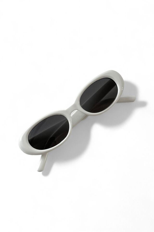 Cat Eye Beyaz Vintage Model Oval Güneş Gözlüğü Retro / Ren Eyewear