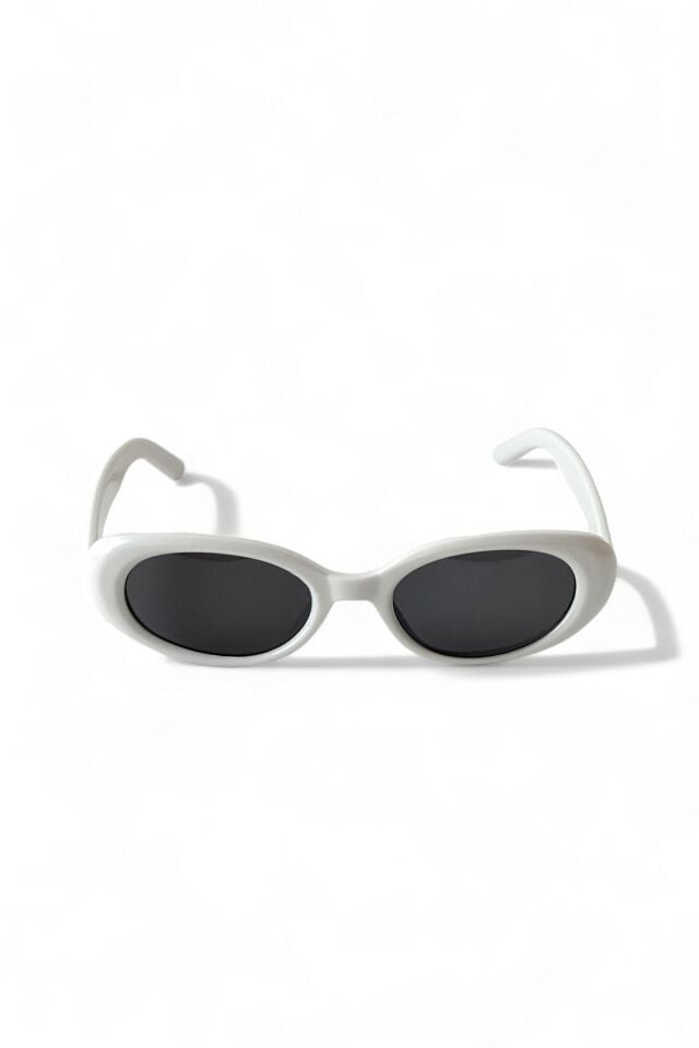 Cat Eye Beyaz Vintage Model Oval Güneş Gözlüğü Retro / Ren Eyewear