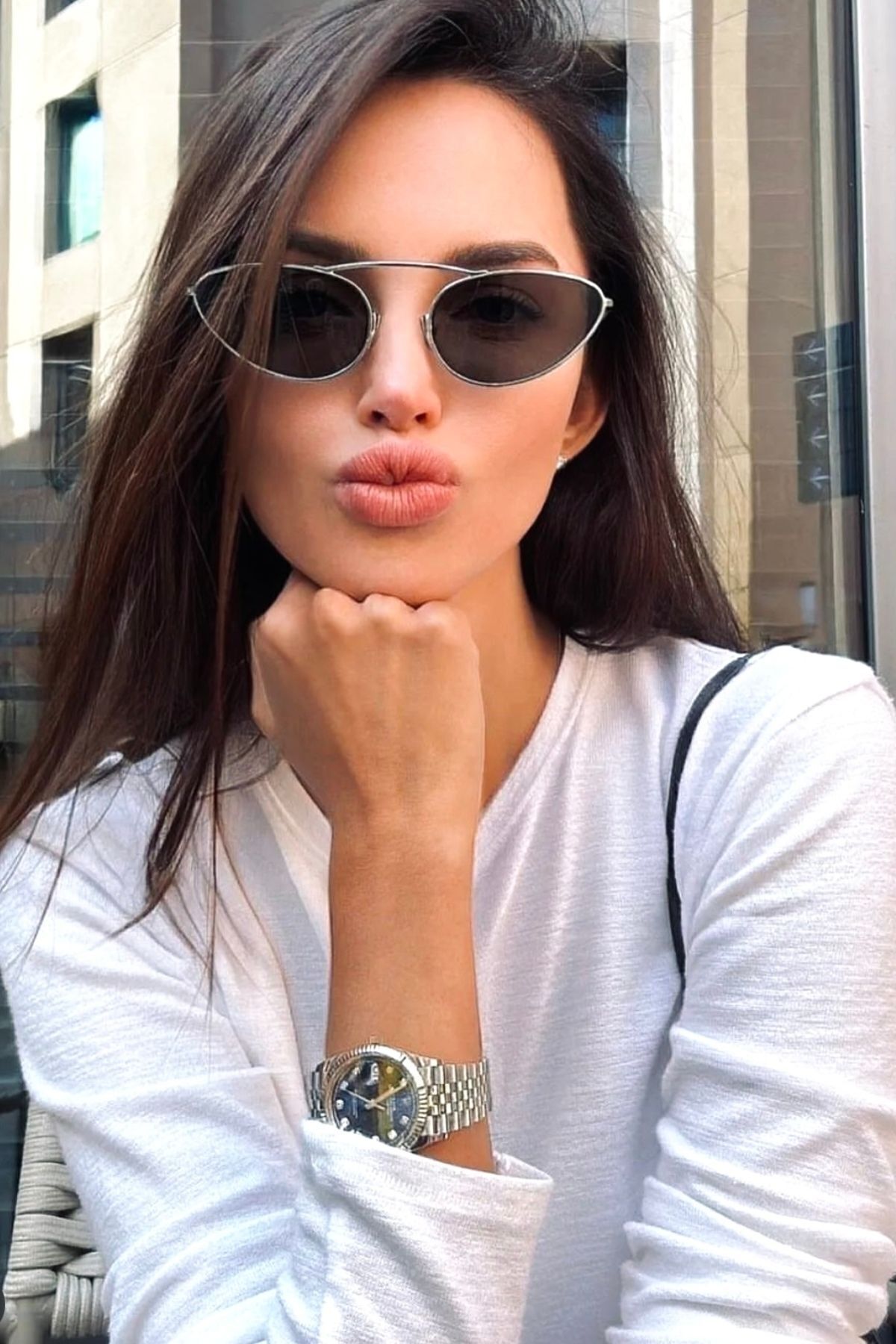 RUBY CAT EYE METAL GÜMÜŞ RENK ÇERÇEVE  GÜNEŞ GÖZLÜĞÜ  2024 YENİ SEZON POPÜLER uv400 / REN EYEWEAR