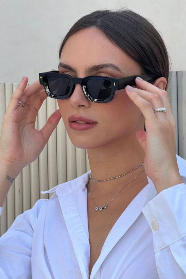 DALE KLASİK UNİSEX GÜNEŞ GÖZLÜĞÜ KARE MODERN  FULL SİYAH