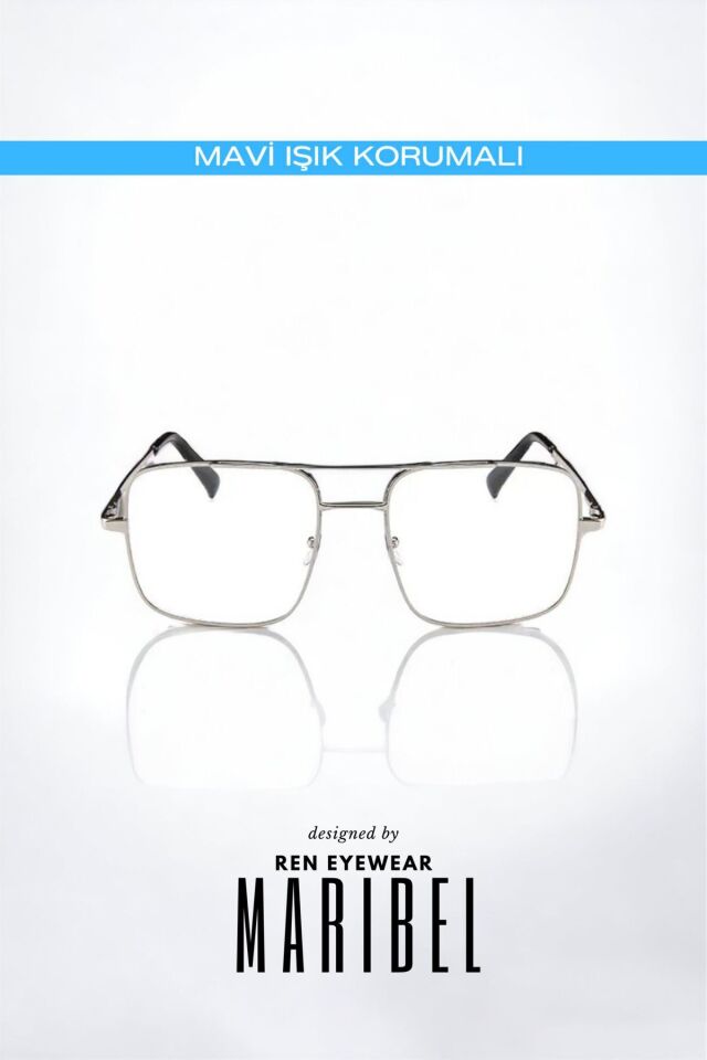 MARİBEL BÜYÜK BOY METAL MAVİ IŞIK KORUMALI GÖZLÜK BLUE BLOCK / REN EYEWEAR