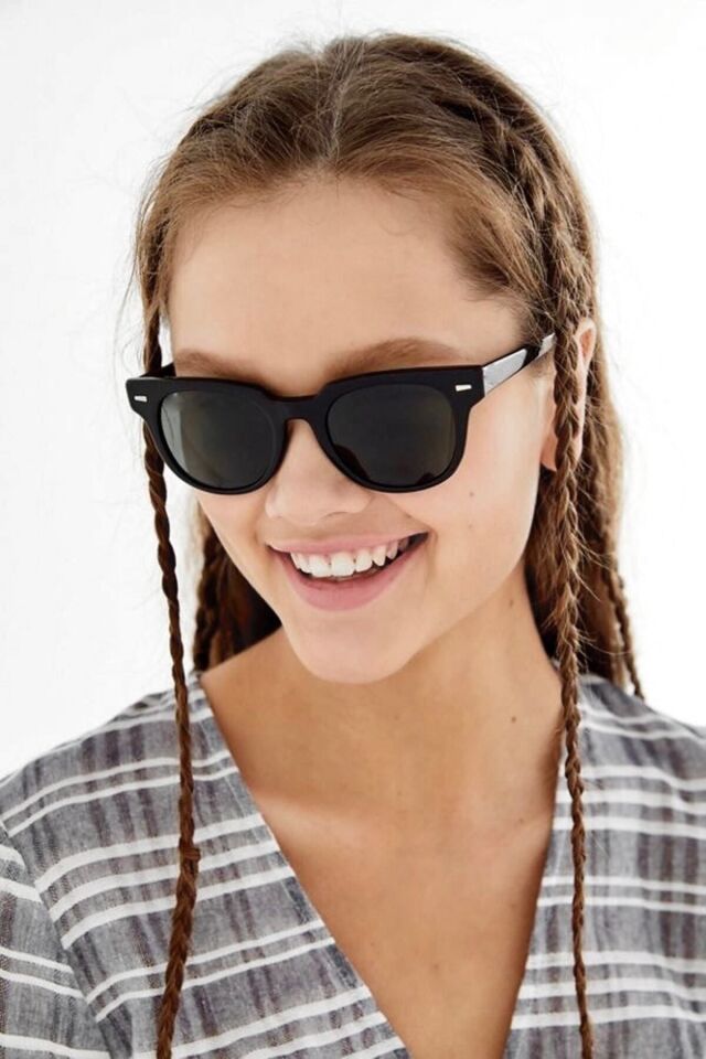 Jones Siyah Güneş Gözlüğü Hafif Dikdörtgen Klasik Metal /ren Eyewear