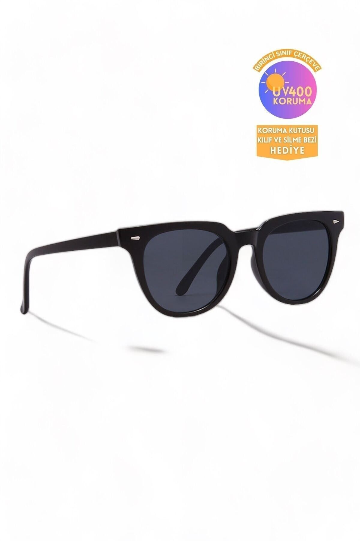 Jones Siyah Güneş Gözlüğü Hafif Dikdörtgen Klasik Metal /ren Eyewear