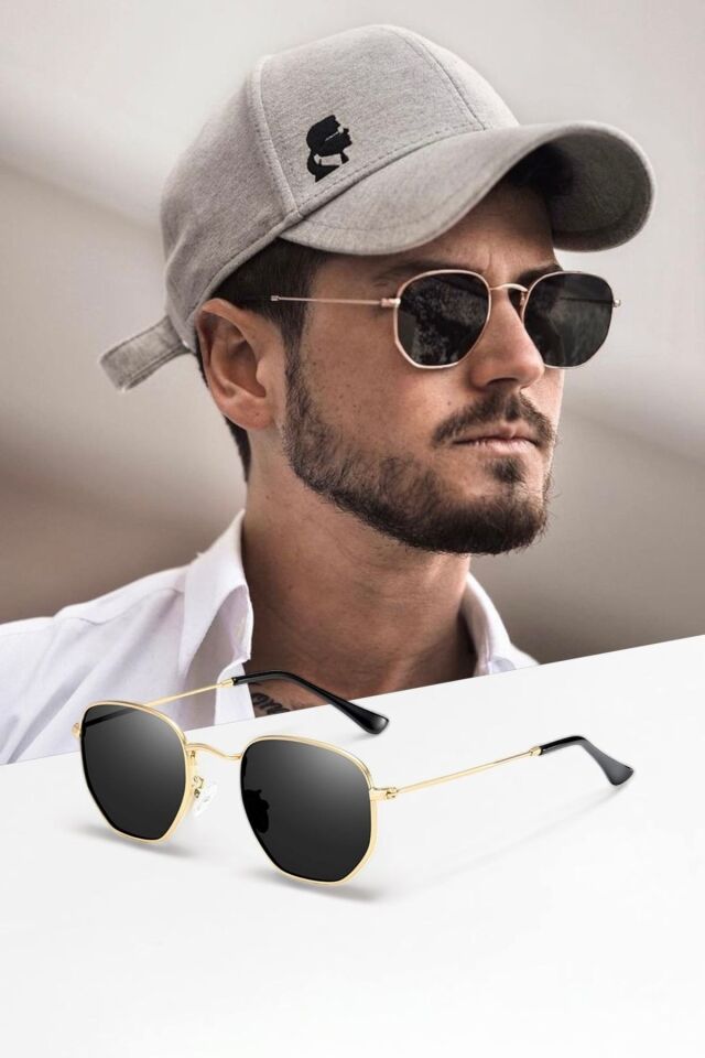 COOLANDBETTER BEŞGEN GÜNEŞ GÖZLÜĞÜ GOLD ÇERÇEVE SİYAH CAM REN EYEWEAR