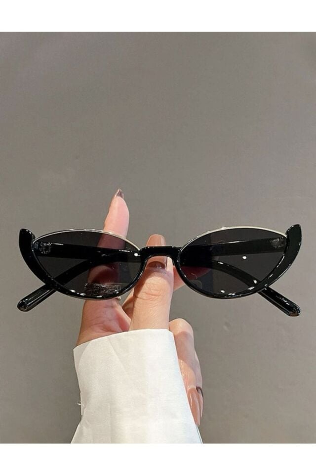 Tina Cat Eye Kadın Siyah Yarım Çerçeve Güneş Gözlüğü Yeni Sezon / Coolandbetter