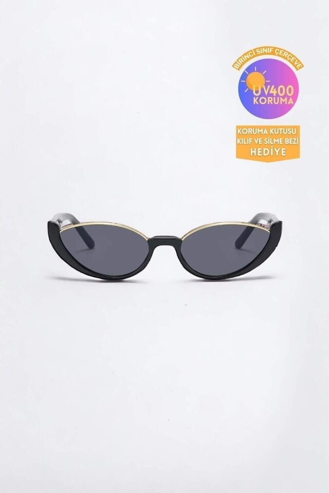 Tina Cat Eye Kadın Siyah Yarım Çerçeve Güneş Gözlüğü Yeni Sezon / Coolandbetter