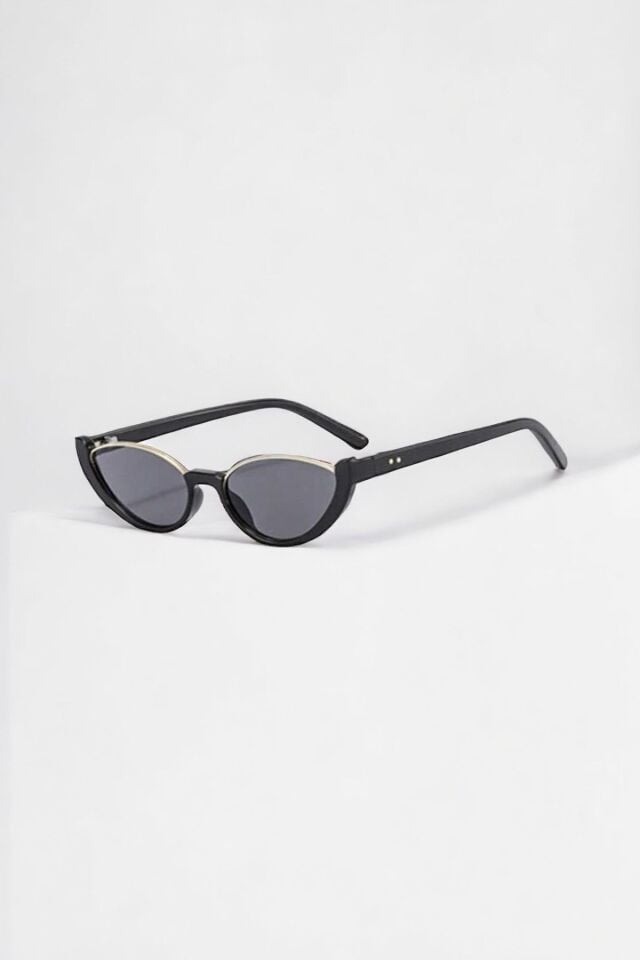 Tina Cat Eye Kadın Siyah Yarım Çerçeve Güneş Gözlüğü Yeni Sezon / Coolandbetter