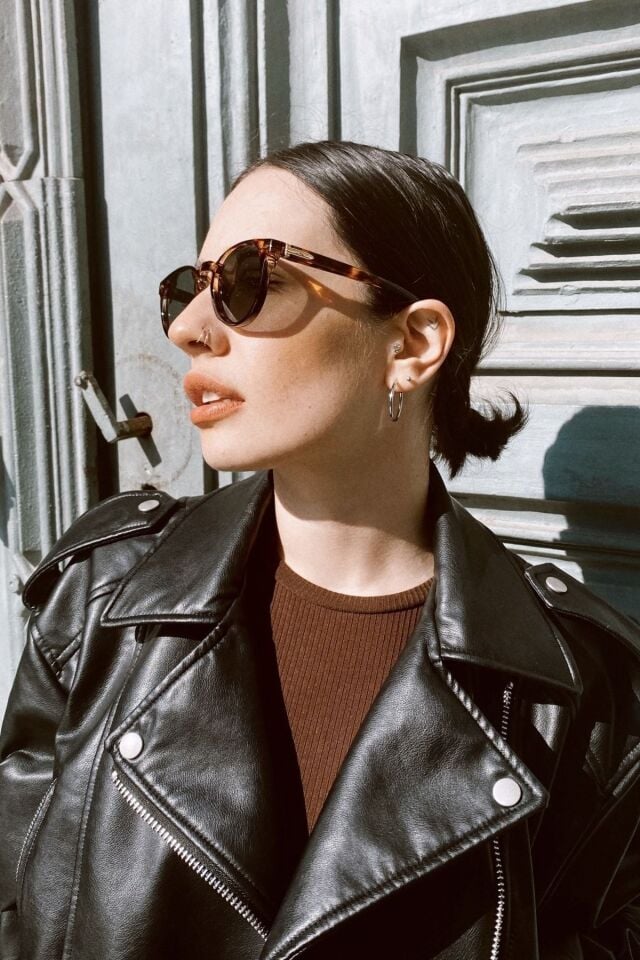 Jade Güneş Gözlüğü Unisex Round Yuvarlak Leopar / Ren Eyewear