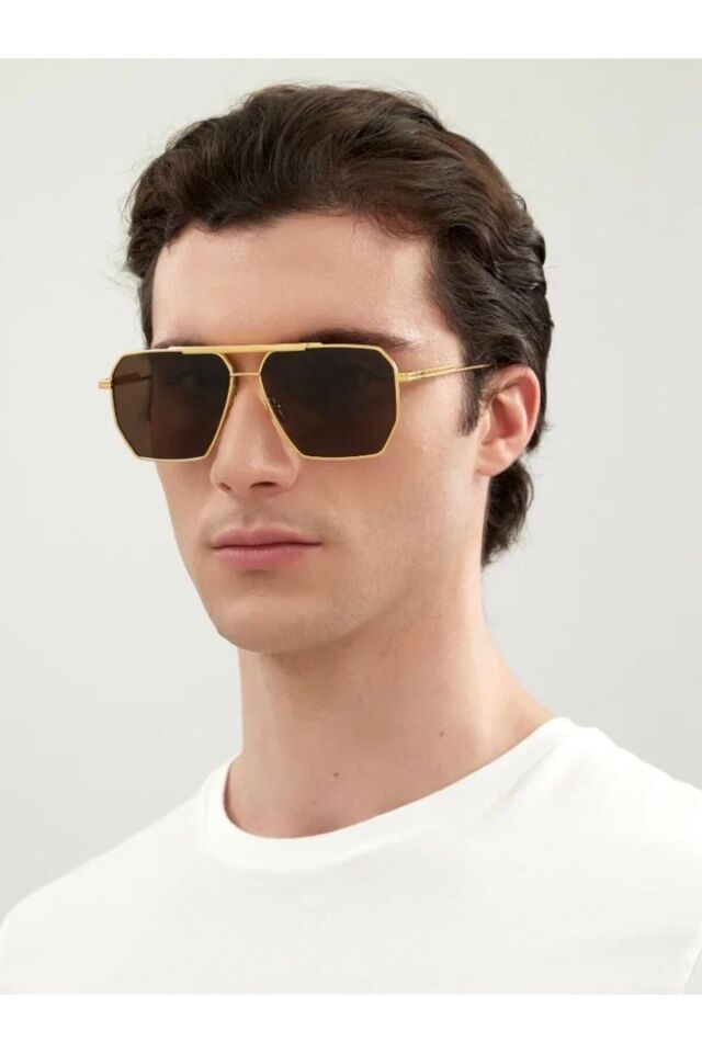 Wanete Premium Büyük Boy Kahverengi Cam Unisex Güneş Gözlüğü /coolandbetter