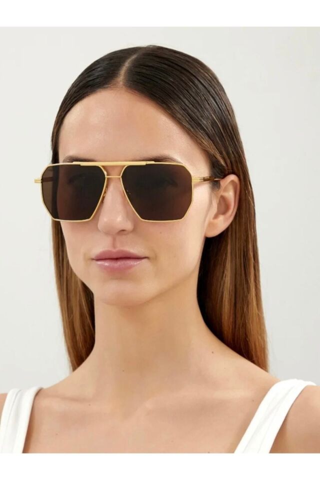 Wanete Premium Büyük Boy Kahverengi Cam Unisex Güneş Gözlüğü /coolandbetter