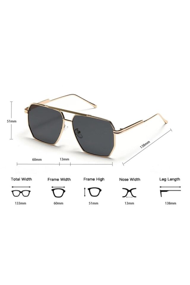Wanete Premium Siyah Cam Büyük Boy Unisex Güneş Gözlüğü /reneyewear