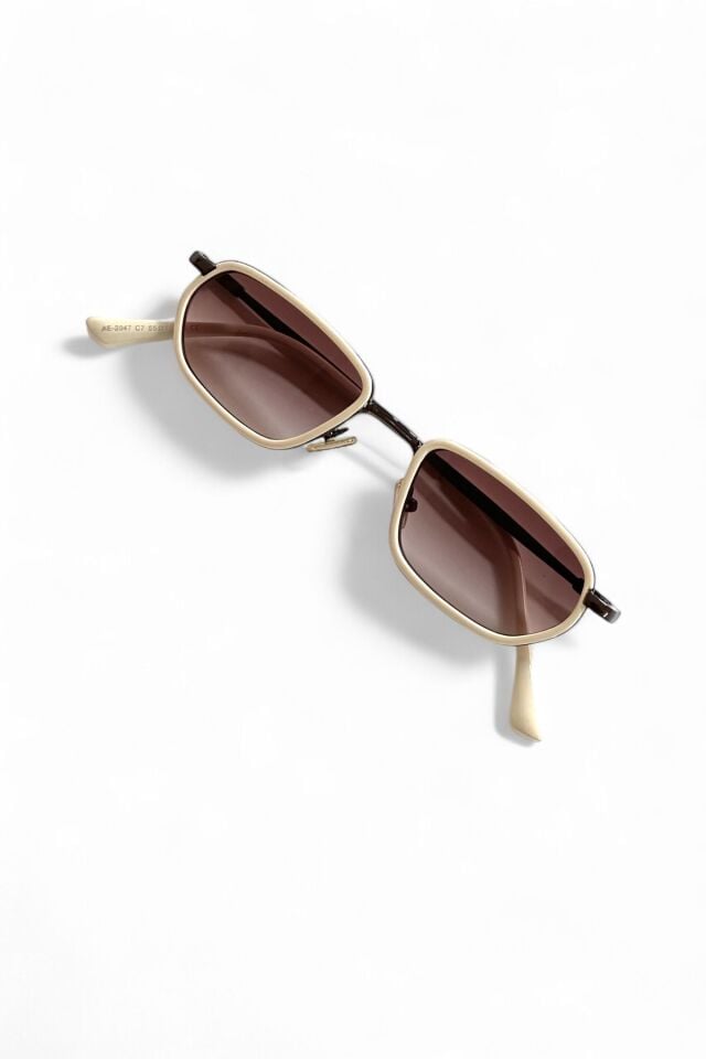 LUXEN Edge – UV400 Korumalı Metal Saplı Dikdörtgen Unisex Güneş Gözlüğü POPÜLER / REN EYEWEAR
