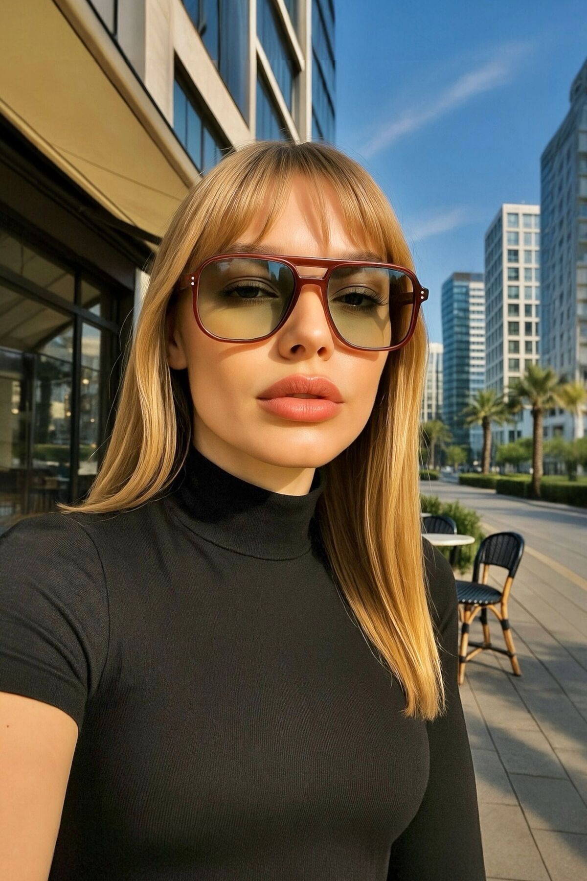 Jase Dikdörtgen Degrade Güneş Gözlüğü Unisex /