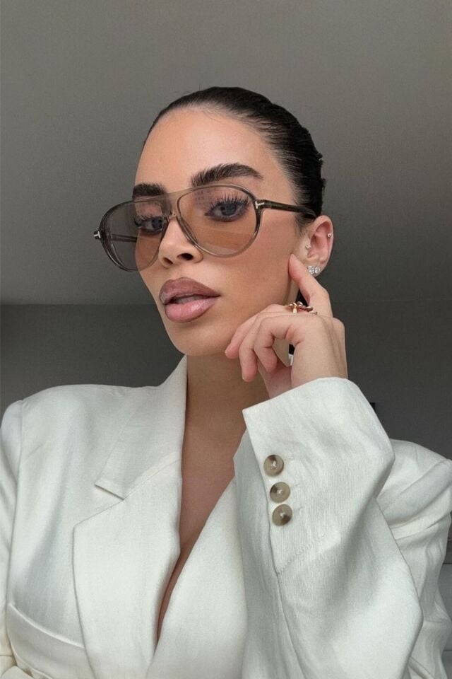 REN Sepia Air Unisex kahverenkli Pilot Güneş Gözlüğü | UV400 Koruma