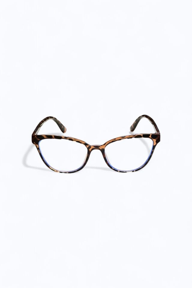 Harmony Vision Leopar Cat Eye Formlu Mavi Işık Korumalı Kadın Gözlük Popüler Şeffaf Ekran Gözlüğü
