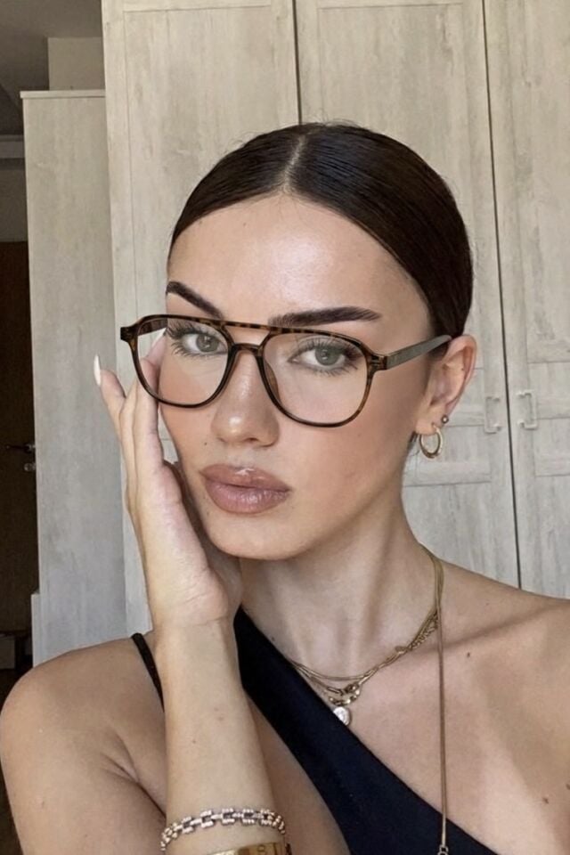 REN Aristo Mavi Işık Koruma Özellikli Unisex Kare Çerçeveli Gözlük Popüler Şeffaf Ekran Gözlüğü