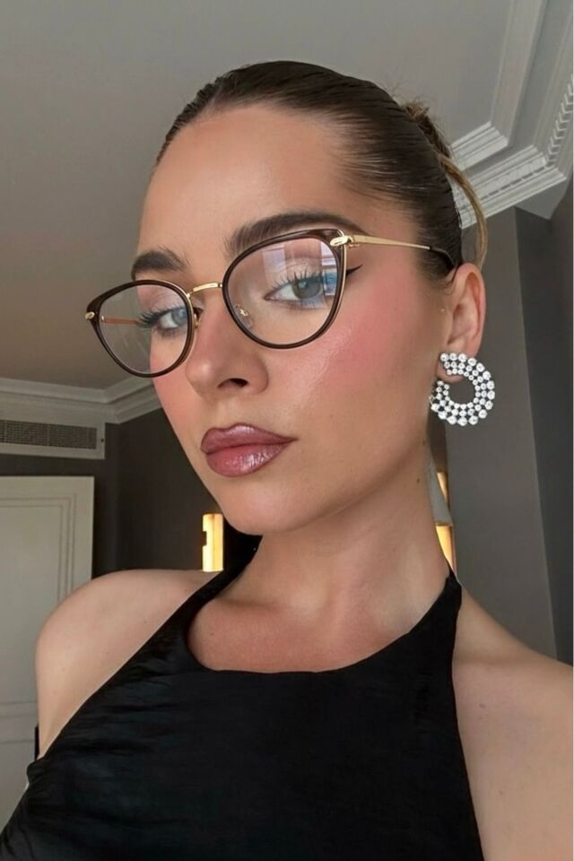 REN CLARA CAT EYE METAL DESTEKLİ vidalı Mavi Işık Korumalı Blue Block Şeffaf Ekran gözlüğü Bej