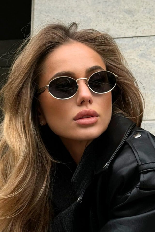 ASTOR Retro Oval Metal Güneş Gözlüğü – Gold Frame | UV400 Korumalı Lens