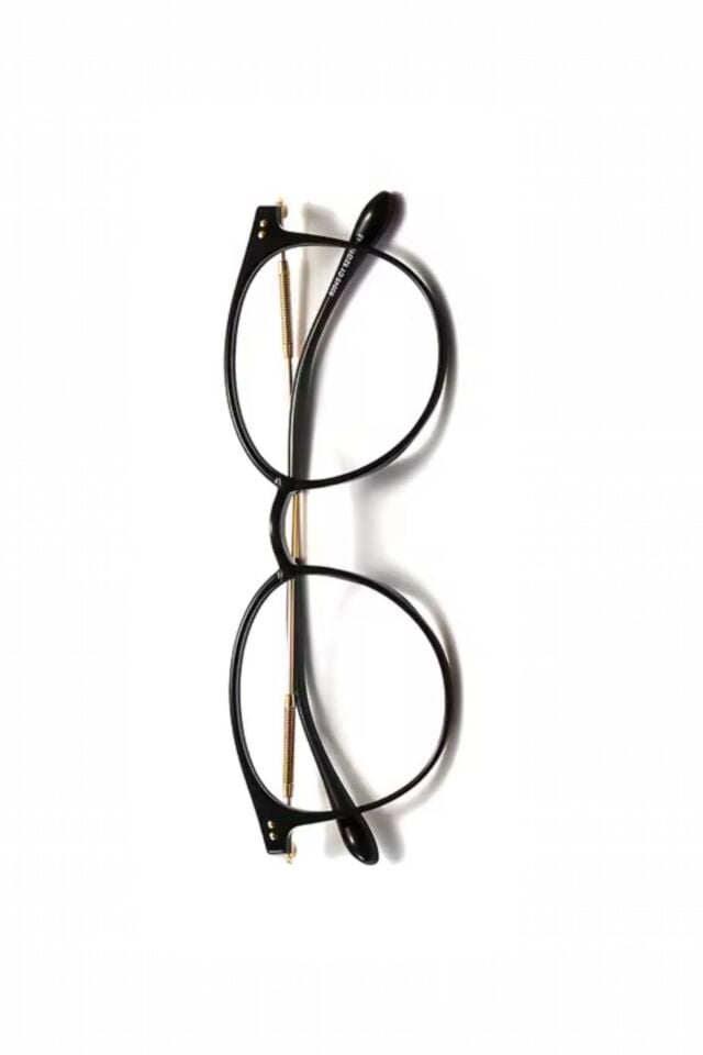 LUMINA Mavi Işık Korumalı Ekran Gözlüğü – Şeffaf Cam | Gold Detaylı Siyah Unisex Ekran Gözlüğü