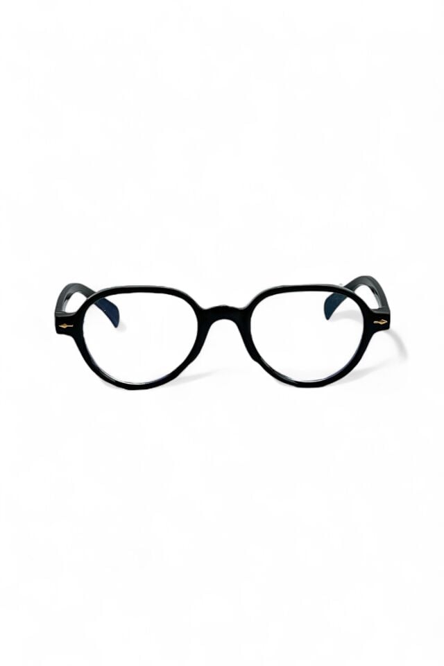 Breeze Unisex Siyah çerçeve Yuvarlak Ekran Gözlüğü | Hafif ve Konforlu | şeffaf mavi ışık koruyuculu