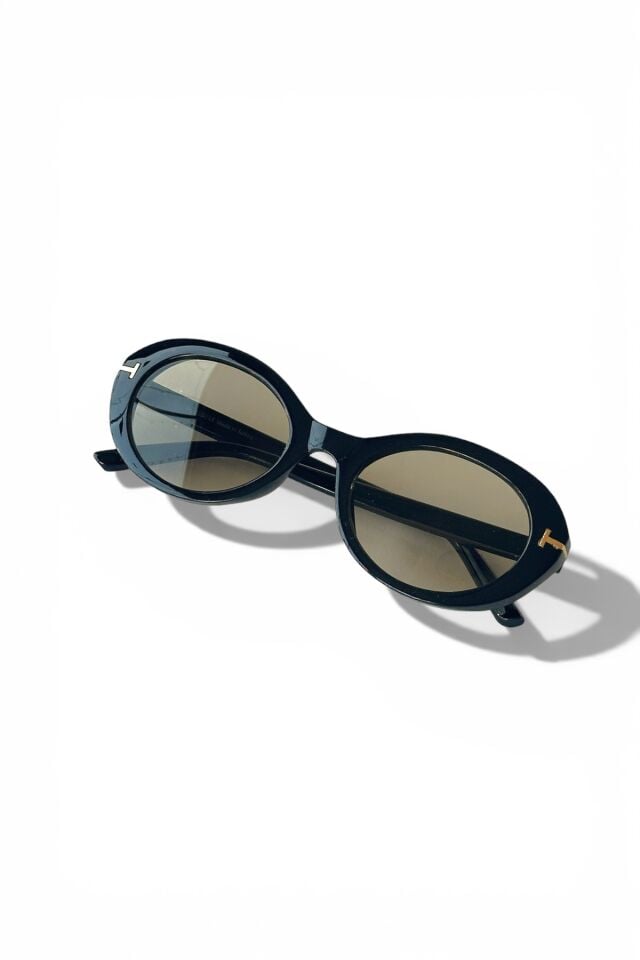 Siena Kadın Siyah çerçeve modern popüler Oval Güneş Gözlüğü – Aksesuar Detaylı Uv400