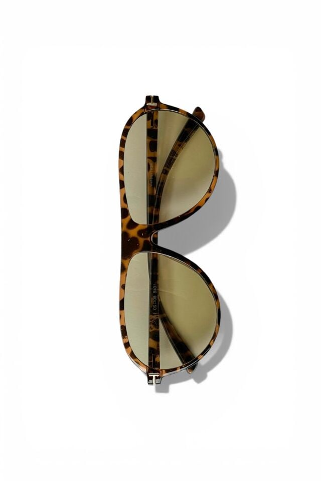 Sepia Air Unisex Leopar Açık kahverengi camlı Pilot Güneş Gözlüğü | UV400 Koruma