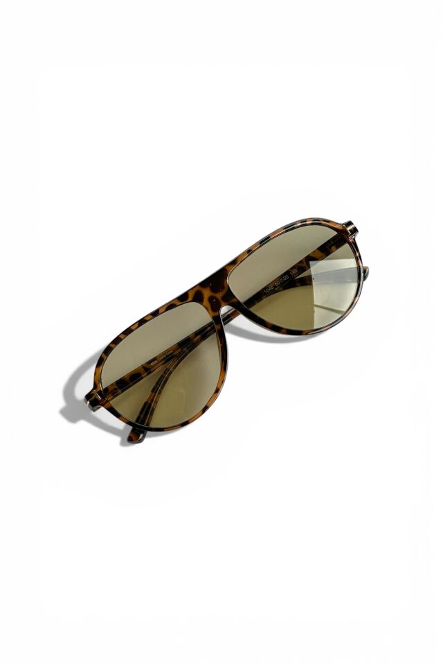 Sepia Air Unisex Leopar Açık kahverengi camlı Pilot Güneş Gözlüğü | UV400 Koruma