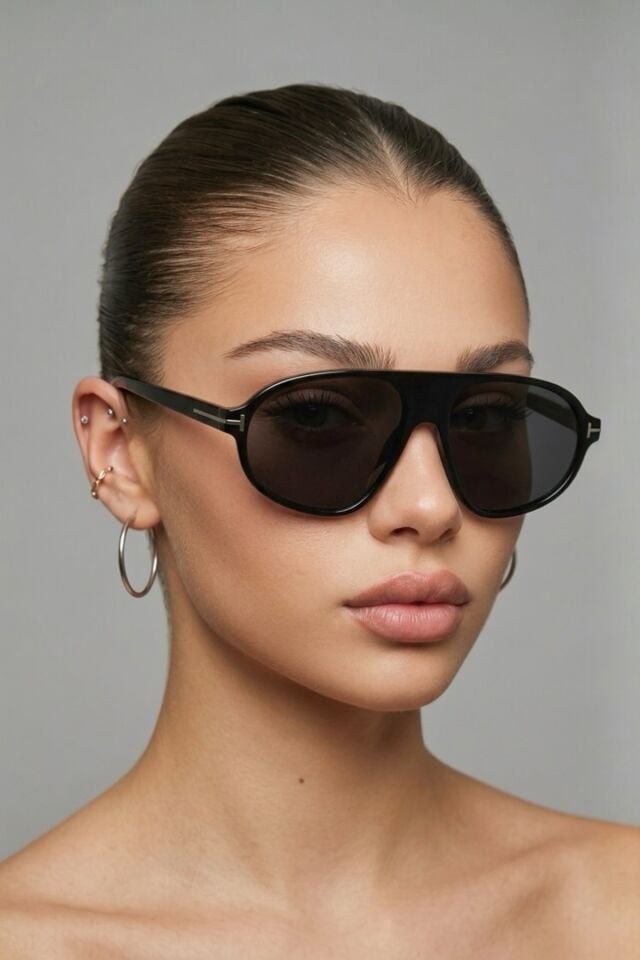 Veyra Siyah İnce Çerçeve Oval Form Güneş Gözlüğü| UV400 Koruma unisex